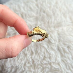 Gold Bamboo Ring- Adjustable